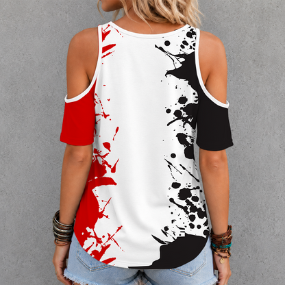 [FAN EXCLUSIVE] NEW CUSTOMIZED CFL06 CGY CALGARY STAMPEDERS STRAPPY CRISS CROSS V-NECK TOP
