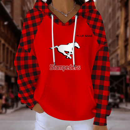 [FAN EXCLUSIVE] NEW CUSTOMIZED CFL06 CGY CALGARY STAMPEDERS STRAPPY RIBBED HOODIE & SWEATSHIRT