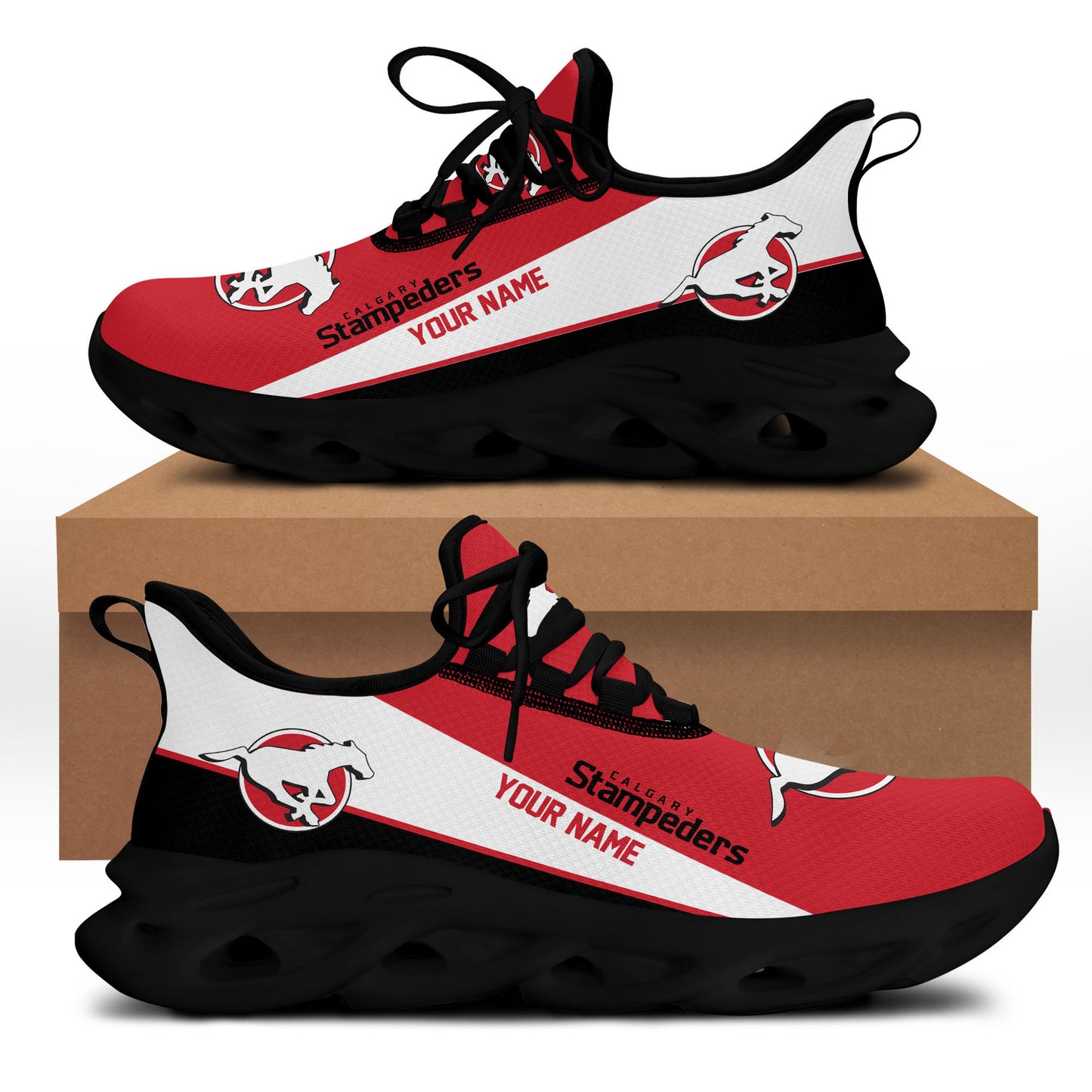 [FAN EXCLUSIVE] NEW CUSTOMIZED CFL06 CGY CALGARY STAMPEDERS MAX SOUL SHOES