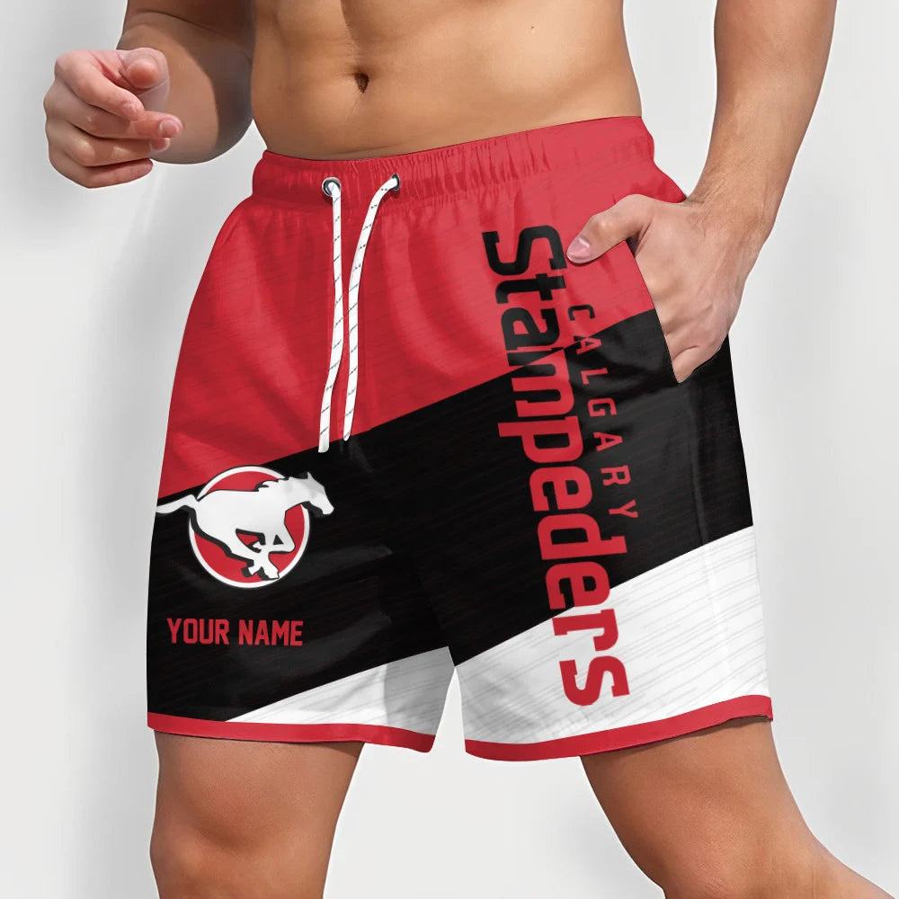[FAN EXCLUSIVE] NEW CUSTOMIZED CFL06 CGY CALGARY STAMPEDERS SHORT PANTS