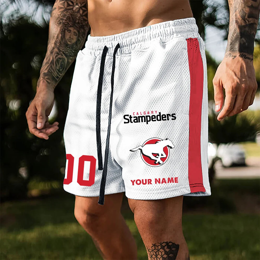 [FAN EXCLUSIVE] NEW CUSTOMIZED CFL06 CGY CALGARY STAMPEDERS SHORT PANTS