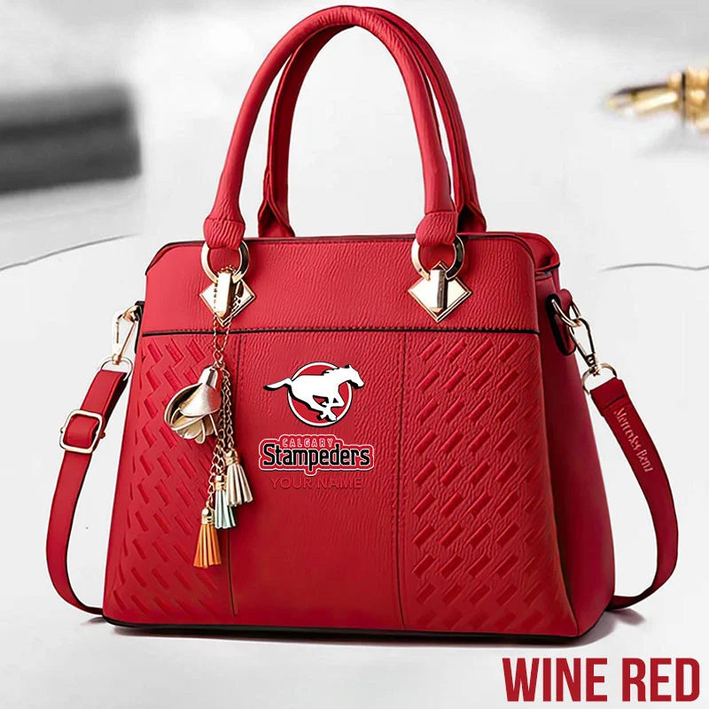 [FAN EXCLUSIVE] NEW CUSTOMIZED CFL06 CGY CALGARY STAMPEDERS MULTICOLOR HANDBAG