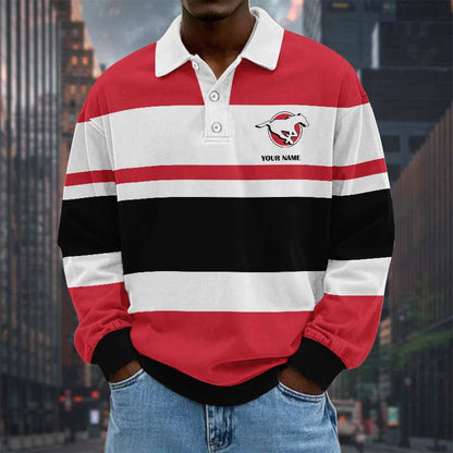 [FAN EXCLUSIVE] NEW CUSTOMIZED CFL06 CGY CALGARY STAMPEDERS LONG SLEEVE POLO