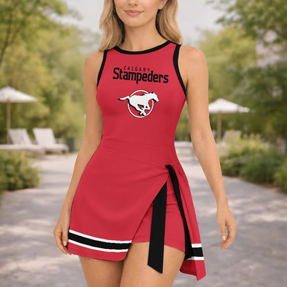 [FAN EXCLUSIVE] NEW CUSTOMIZED CFL06 CGY CALGARY STAMPEDERS WOMEN'S SUMMER SKORT DRESS