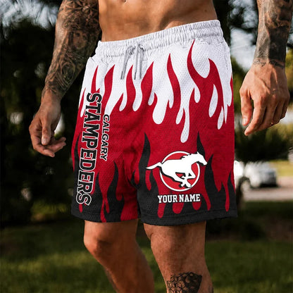 [FAN EXCLUSIVE] NEW CUSTOMIZED CFL06 CGY CALGARY STAMPEDERS SHORT PANTS