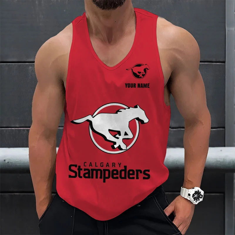 [FAN EXCLUSIVE] NEW CUSTOMIZED CFL06 CGY CALGARY STAMPEDERS UNISEX TANK TOP