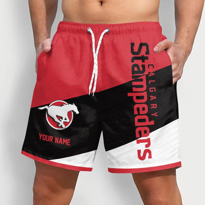 [FAN EXCLUSIVE] NEW CUSTOMIZED CFL06 CGY CALGARY STAMPEDERS SHORT PANTS