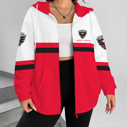 [FAN EXCLUSIVE] NEW CUSTOMIZED MLS06 DCU D.C. UNITED ZIP HOODIE