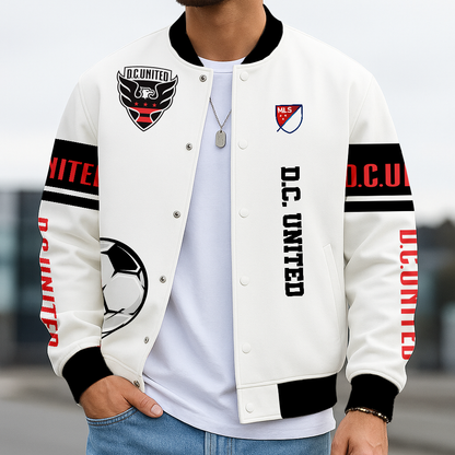 TOP SELLING - NEW CUSTOMIZED MLS06 DCU D.C. UNITED SATIN VARSITY & BASEBALL JACKET