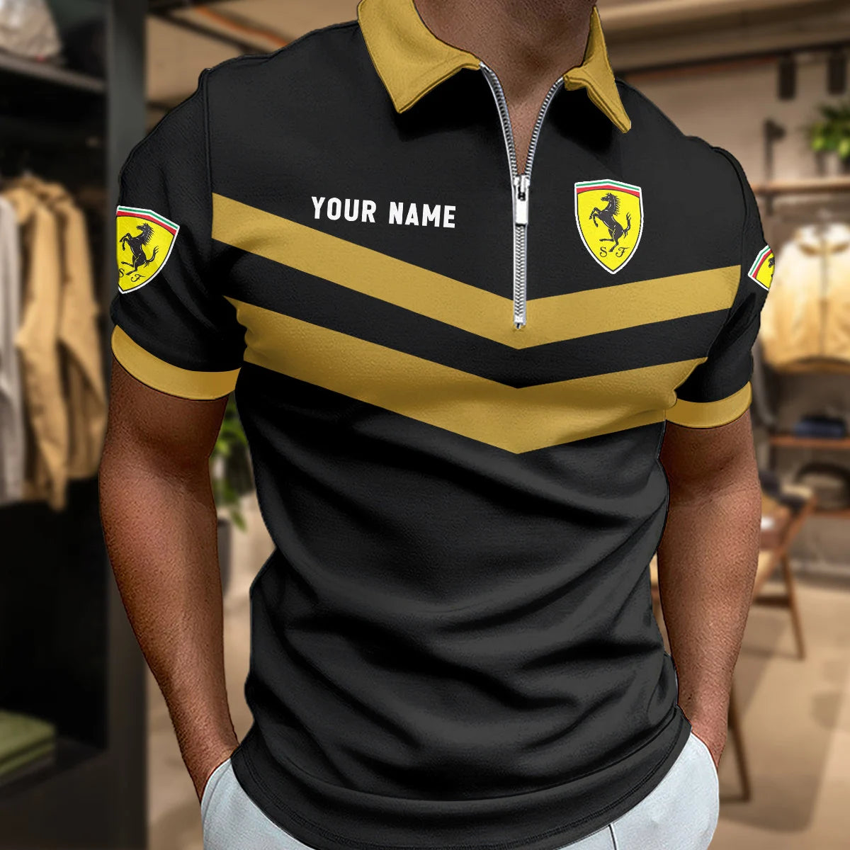 LIMITED EDITION - NEW CUSTOMIZED F106 FER SF90 ZIP POLO SHIRT