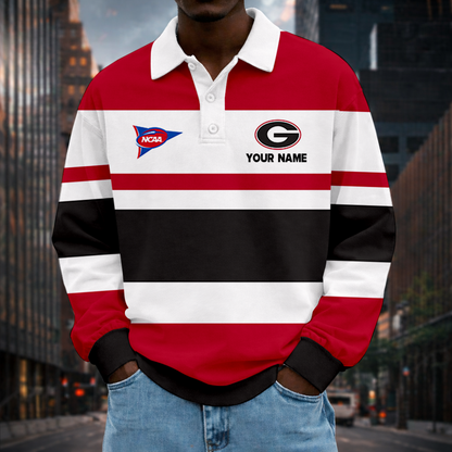 LIMITED EDITION - NEW CUSTOMIZED NCAA FBS06 GEB GEORGIA BULLDOGS UNISEX LONG SLEEVE POLO