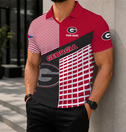 VIRAL EDITION - NEW CUSTOMIZED NCAA FBS06 GEB GEORGIA BULLDOGS POLO SHIRT
