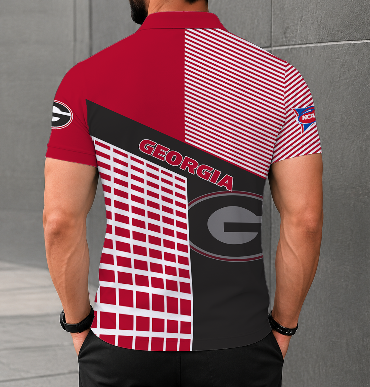 VIRAL EDITION - NEW CUSTOMIZED NCAA FBS06 GEB GEORGIA BULLDOGS POLO SHIRT