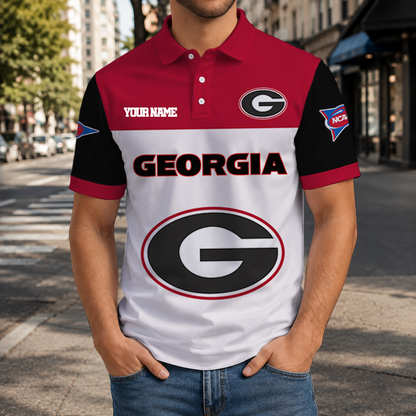EXCLUSIVE EDITION - NEW CUSTOMIZED NCAA FBS06 GEB GEORGIA BULLDOGS POLO SHIRT, ZIP POLO SHIRT & T-SHIRTS