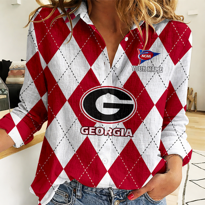 LIMITED DROP - NEW CUSTOMIZED | NCAA FBS06 GEB GE BULLGOGS WOMEN CASUAL SHIRT FOR FAN