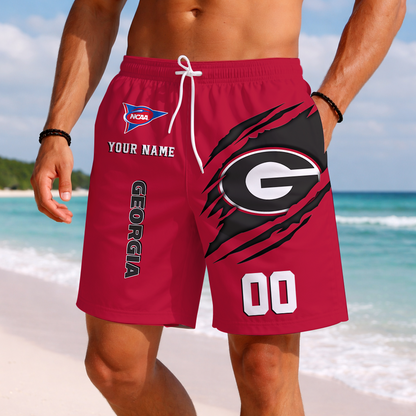 LIMITED EDITION - NEW CUSTOMIZED NCAA FBS06 GEB GEORGIA BULLDOGS SHORT PANTS