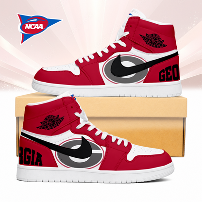 LIMITED EDITION - NEW CUSTOMIZED NCAA FBS06 GEB GEORGIA BULLDOGS AIR JORDAN SNEAKERS