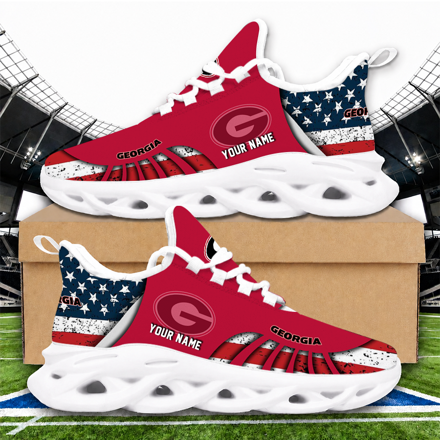 [FAN FAVORITE] NEW CUSTOMIZED NCAA FBS06 GEB GEORGIA BULLDOGS CLUNKY SNEAKERS
