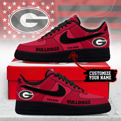 ELITE EDITION - NEW CUSTOMIZED NCAA FBS06 GEB GEORGIA BULLDOGS AF1 SHOES