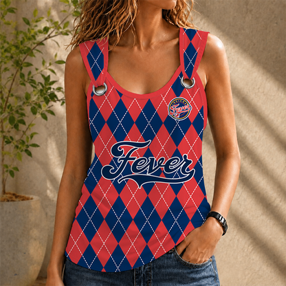 [FAN FAVORITE] NEW CUSTOMIZED WNBA06 IDF INDIANA FEVER O-RING SHOULDER TANK TOP