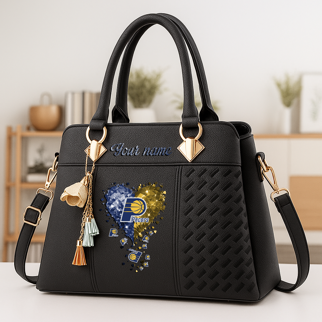LIMITED EDITION - NEW CUSTOMIZED NBA06 IPA INDIANA PACERS ZIP HANDBAG MULTICOLOR