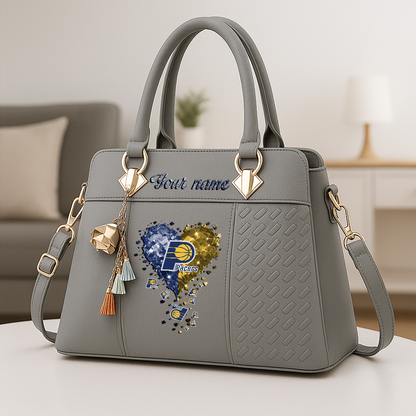 LIMITED EDITION - NEW CUSTOMIZED NBA06 IPA INDIANA PACERS ZIP HANDBAG MULTICOLOR