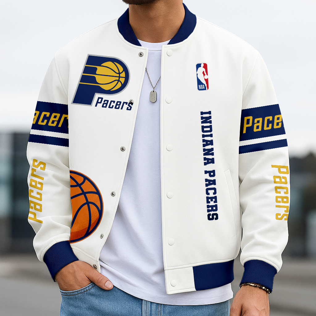 LIMITED EDITION - NEW CUSTOMIZED NBA06 IP INDIANA PACERS BASEBALL JACKET