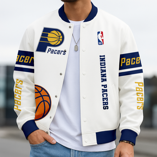 LIMITED EDITION - NEW CUSTOMIZED NBA06 IP INDIANA PACERS BASEBALL JACKET