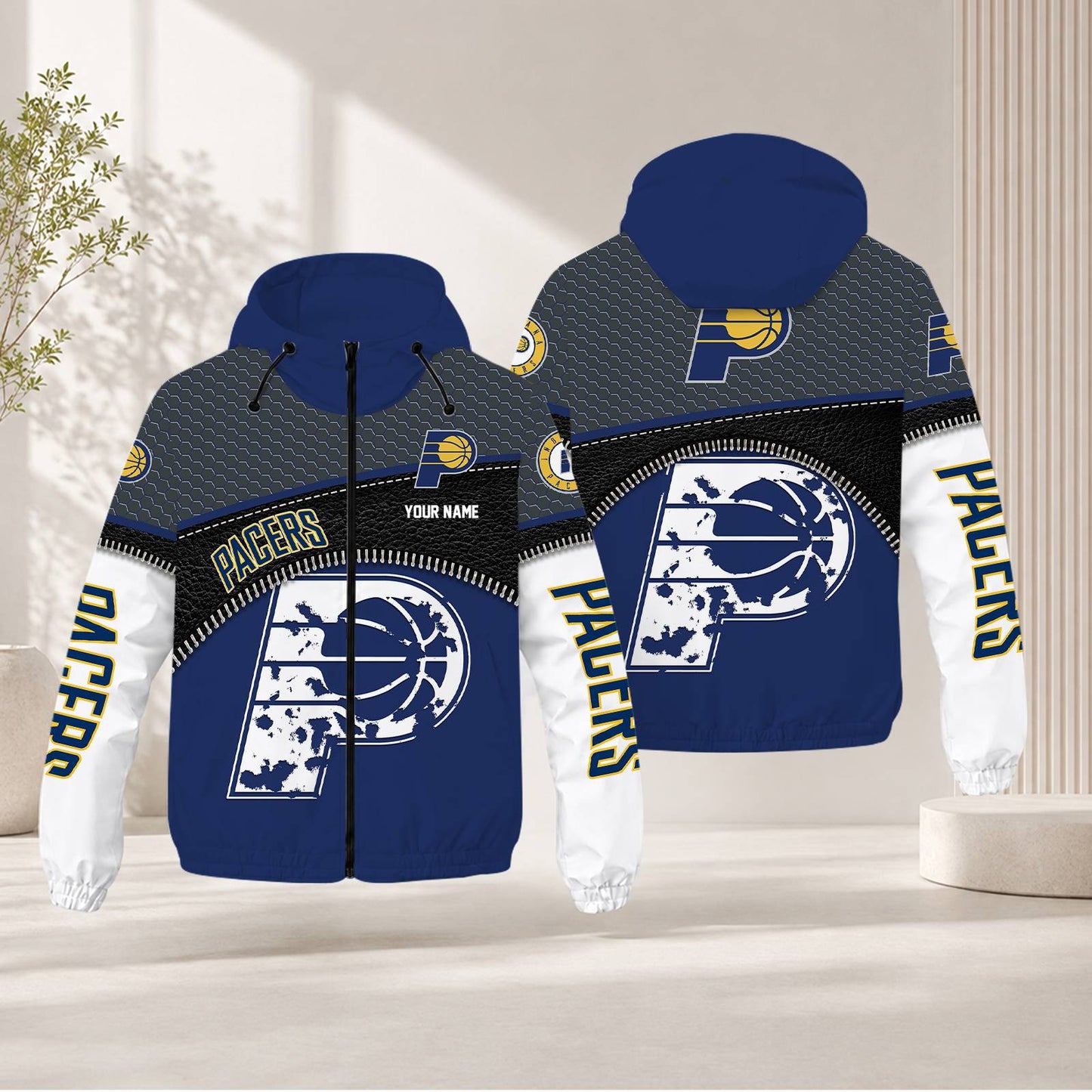 LIMITED EDITION - NEW CUSTOMIZED NBA06 IPA INDIANA PACERS WINDBREAKER JACKET