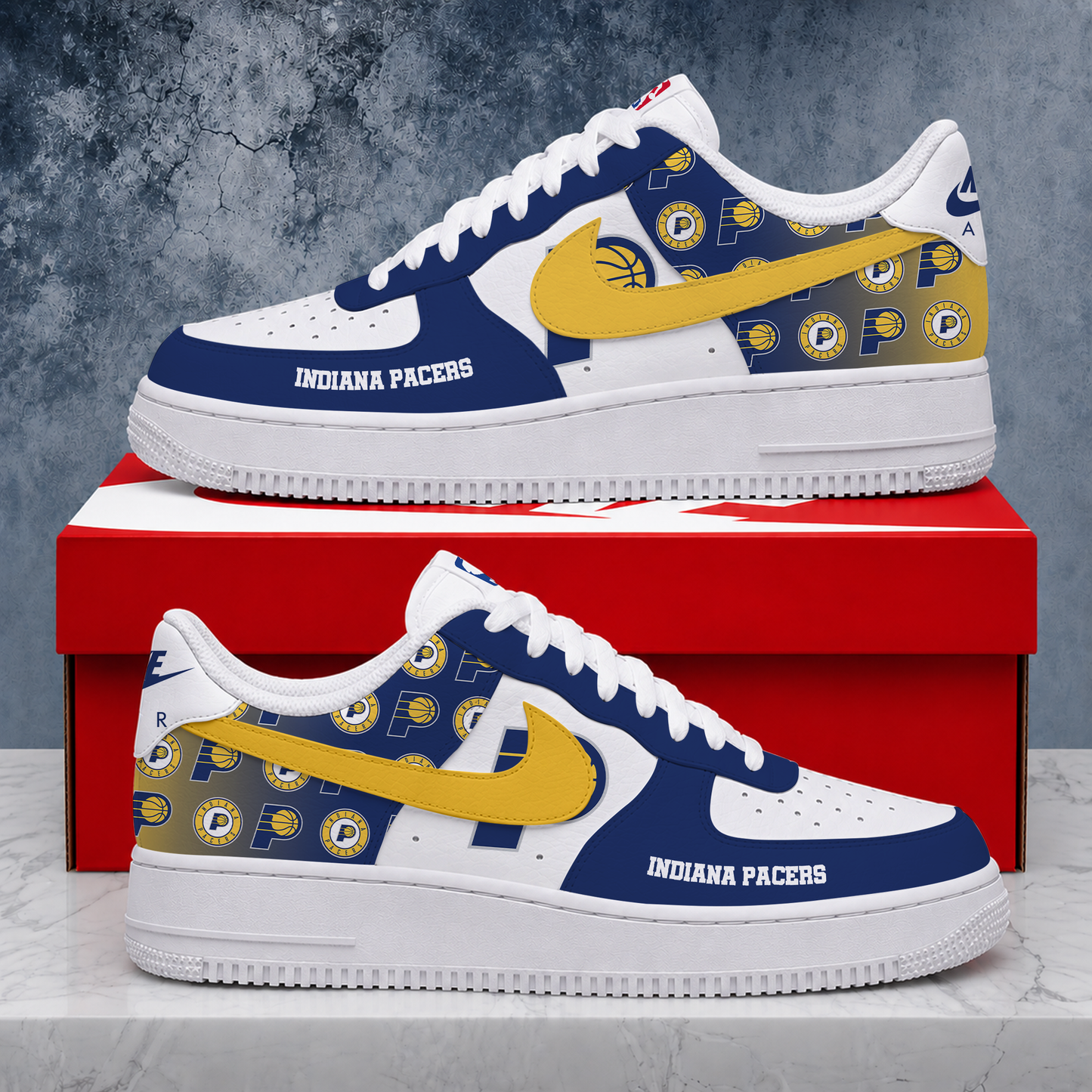 LIMITED EDITION - NEW CUSTOMIZED NBA06 IPA INDIANA PACERS AF1 SNEAKERS