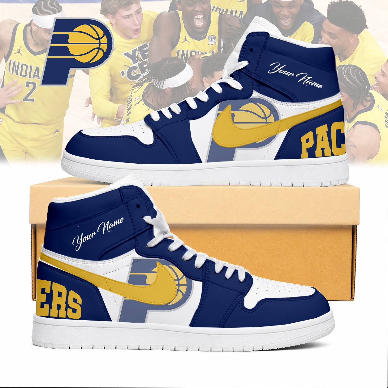LIMITED EDITION - NEW CUSTOMIZED NBA06 IPA INDIANA PACERS AIR JORDAN SNEAKERS