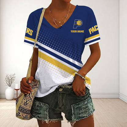 LIMITED EDITION - NEW CUSTOMIZED NBA06 IPA INDIANA PACERS V-NECK FEMALE SHIRT