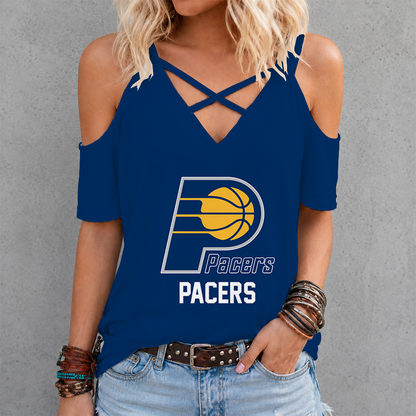 LIMITED EDITION - NEW CUSTOMIZED NBA06 IPA INDIANA PACERS CRISS CROSS V-NECK TOP