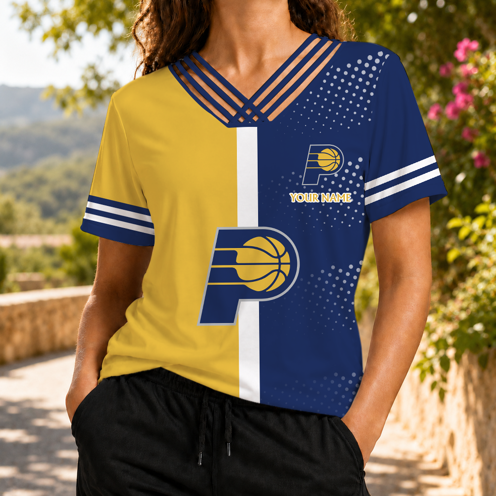 LIMITED EDITON - NEW CUSTOMIZED NBA06 IPA INDIANA PACERS V-NECK SHIRT