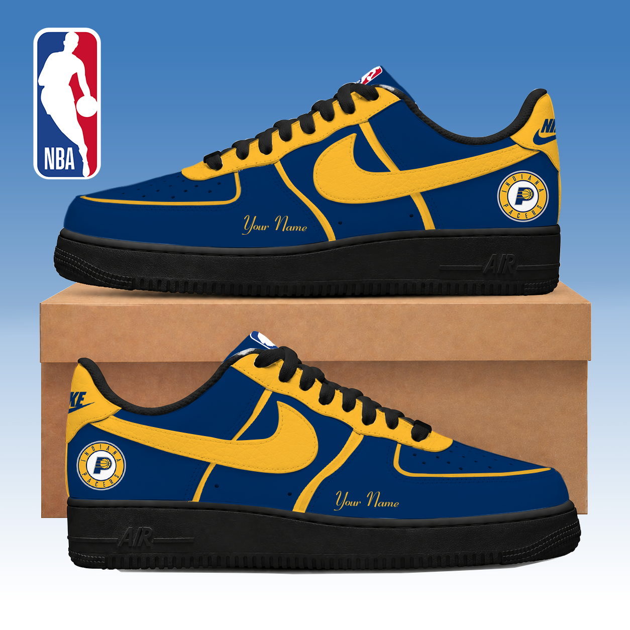 LIMITED EDITION - NEW CUSTOMIZED NBA06 IPA INDIANA PACERS AF1 SNEAKERS