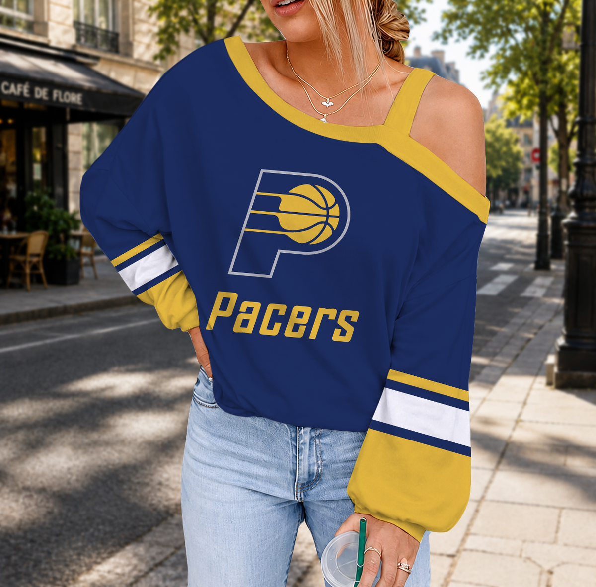 LIMITED EDITION - NEW CUSTOMIZED NBA06 IPA INDIANA PACERS DROP SHOULDER SWEATSHIRT