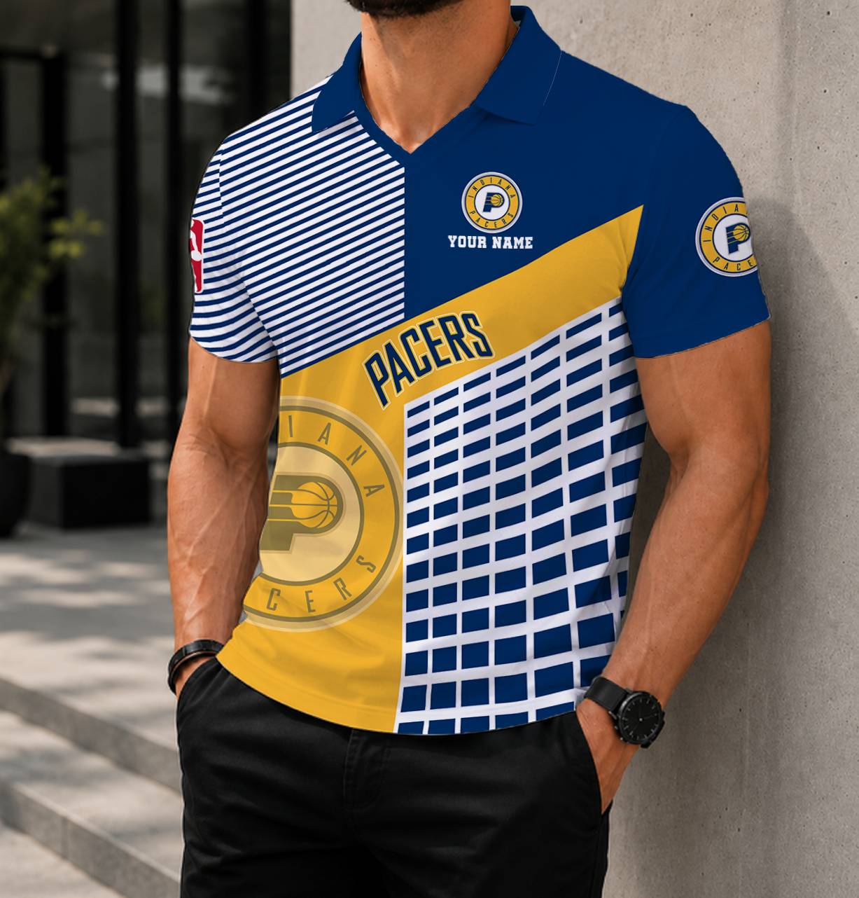 LIMITED EDITION - NEW CUSTOMIZED NBA06 IPA INDIANA PACERS POLO SHIRT