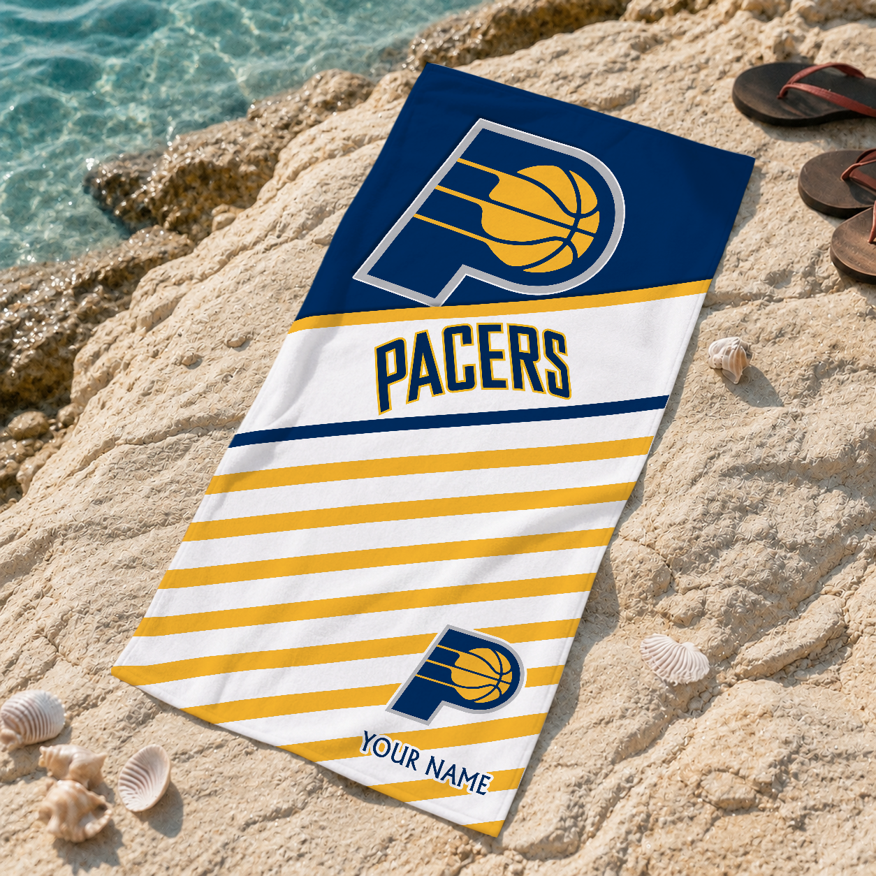 LIMITED EDITION - NEW CUSTOMIZED NBA06 IPA INDIANA PACERS BEACH TOWEL FOR FAN