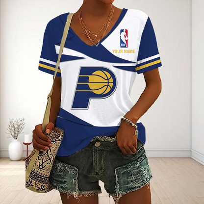 LIMITED EDITION - NEW CUSTOMIZED NBA06 IPA INDIANA PACERS V-NECK FEMALE SHIRT