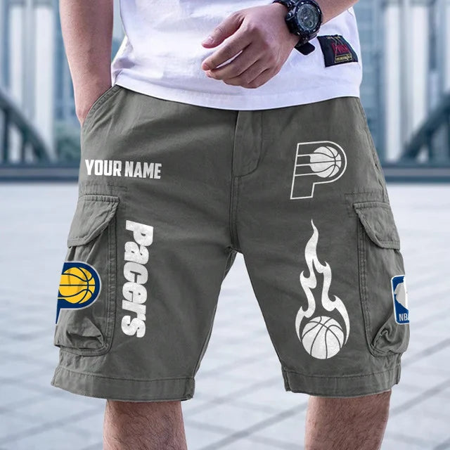 [HOT DEAL] NEW CUSTOMIZED NBA06 IPA INDIANA PACERS CARGO SHORTS