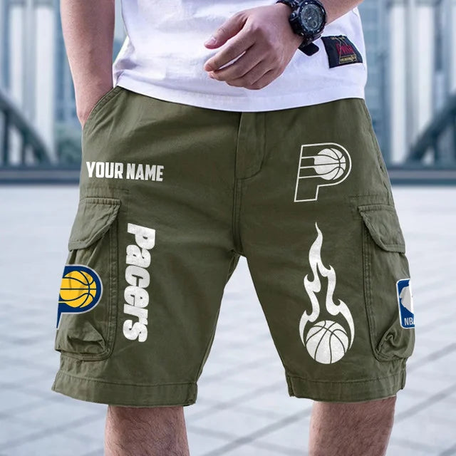 [HOT DEAL] NEW CUSTOMIZED NBA06 IPA INDIANA PACERS CARGO SHORTS