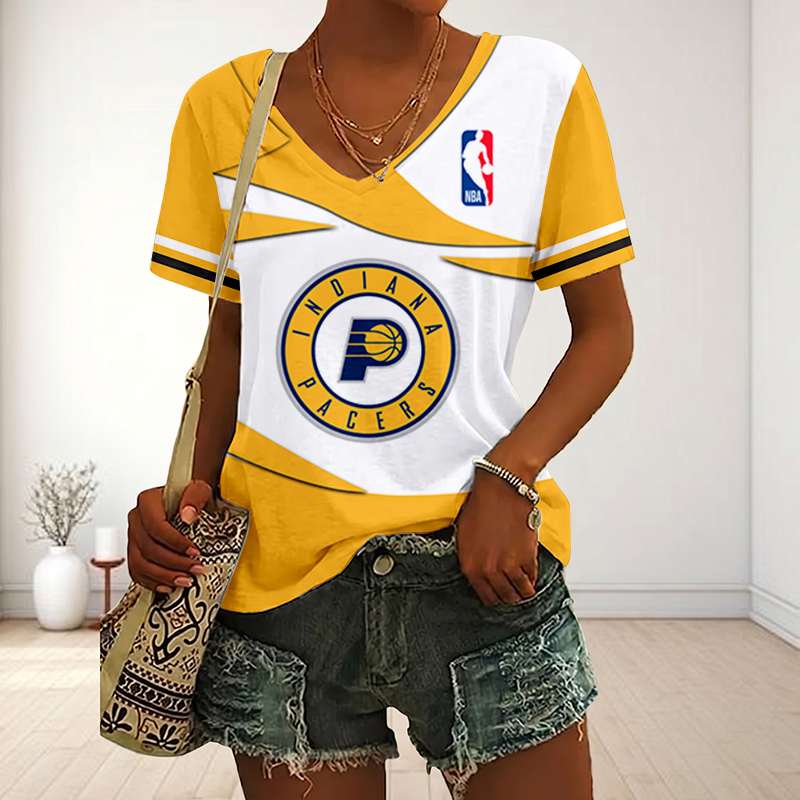 LIMITED EDITION - NEW CUSTOMIZED NBA06 IPA INDIANA PACERS V-NECK FEMALE SHIRT