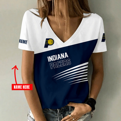 [HOT DEAL] NEW CUSTOMIZED NBA06 IPA INDIANA PACERS V-NECK FEMALE SHIRT