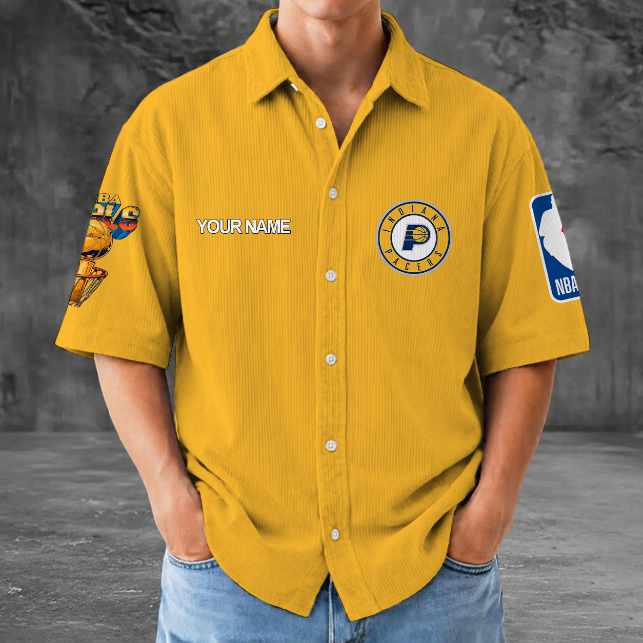 [HOT DEAL] NEW CUSTOMIZED NBA06 IPA INDIANA PACERS SEERSUCKER BUTTON SHIRT
