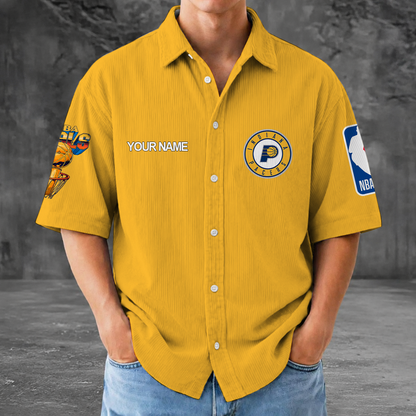 [HOT DEAL] NEW CUSTOMIZED NBA06 IPA INDIANA PACERS SEERSUCKER BUTTON SHIRT