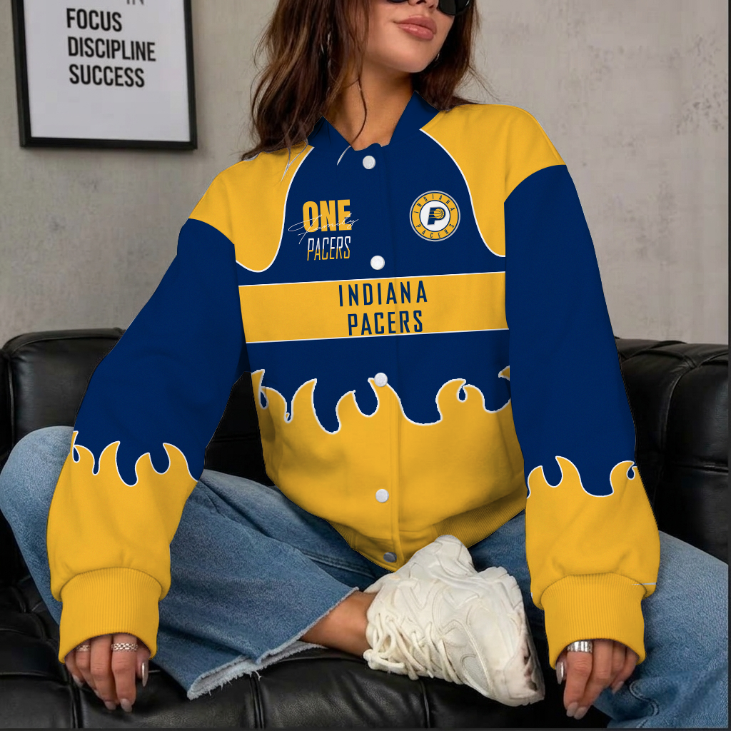LIMITED EDITION - NEW CUSTOMIZED NBA06 IPA INDIANA PACERS BASEBALL JACKET, SATIN VARSITY JACKET
