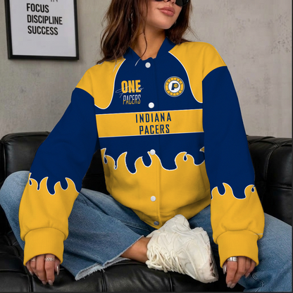 LIMITED EDITION - NEW CUSTOMIZED NBA06 IPA INDIANA PACERS BASEBALL JACKET, SATIN VARSITY JACKET