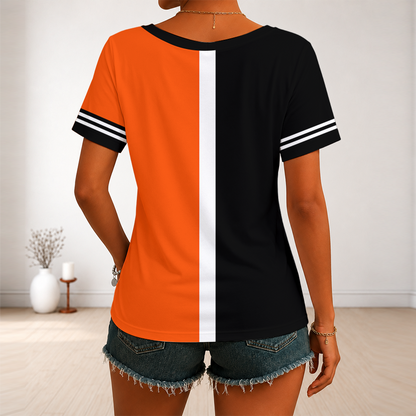 LIMITED EDITION - NEW CUSTOMIZED MLB06 SFG SAN FRANCISCO GIANTS V-NECK FEMALE SHIRT
