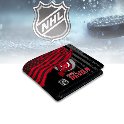 [SUPER SALE ] NEW CUSTOMIZED NHL06 NJD NEW JERSEY DEVILS LEATHER WALLET