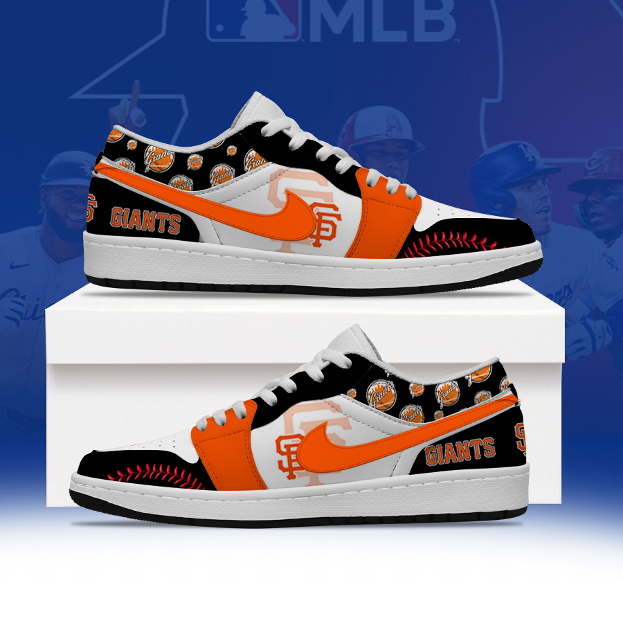 LIMITED EDITION - NEW CUSTOMIZED MLB06 SFG SAN FRANCISCO GIANTS AIR JORDAN LOW SHOES